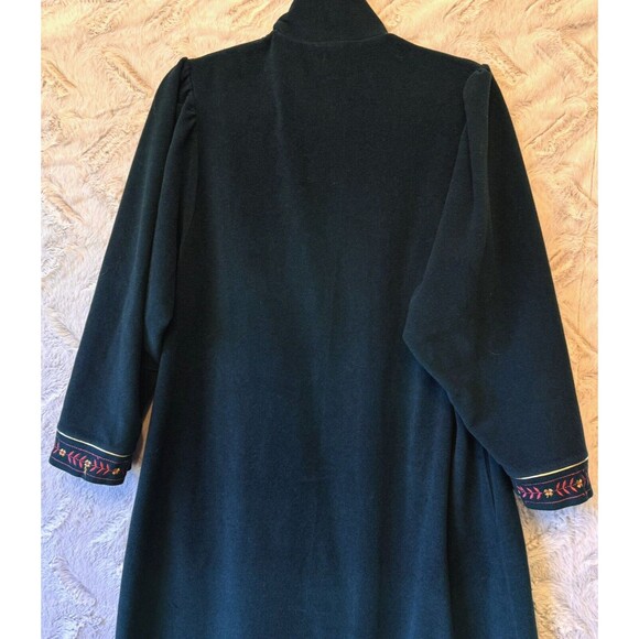 Vanity Fair House Coat Zip Bath Robe Night Gown Medium Petite Green Vintage - Picture 12 of 16